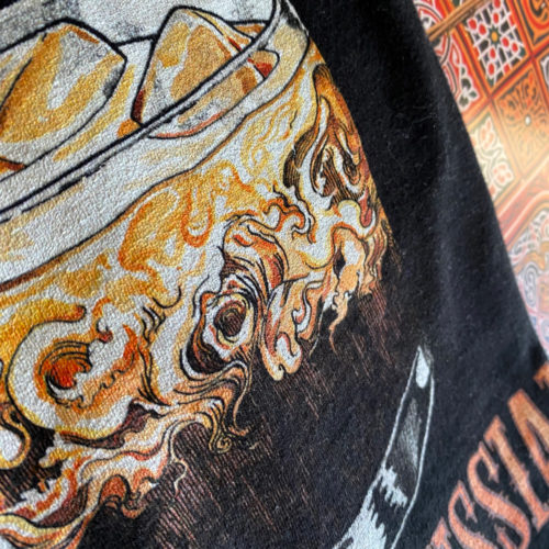 White Russian Tshirt closeup