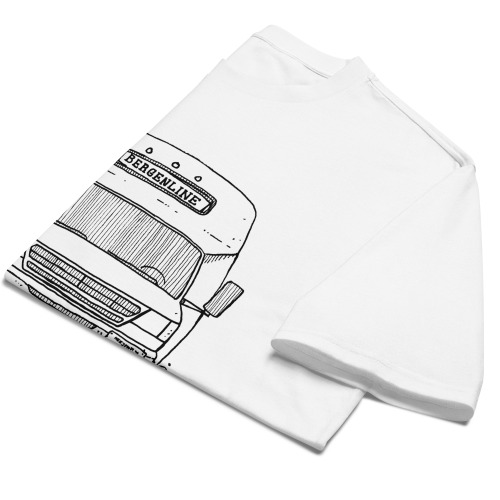 Bergenline Jitney Bus Black and White Oversized Heavyweight T-Shirt - Image 7