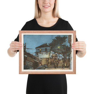 Framed print of an illustration of 66th St in West New York, NJ. Illustrated by Kenny Velez