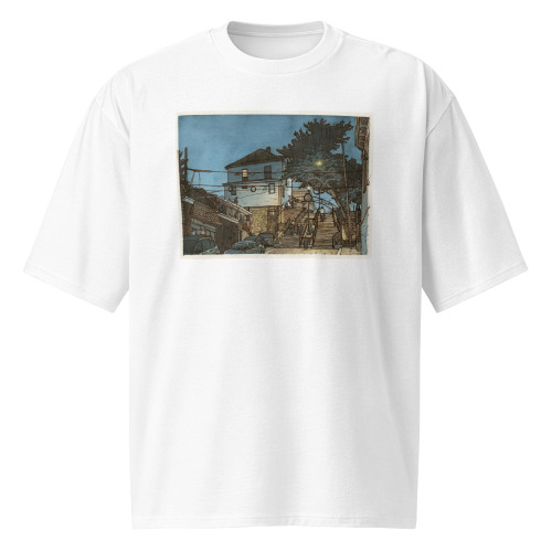 White shirt of an illustration of 66th St in West New York, NJ. Illustrated by Kenny Velez